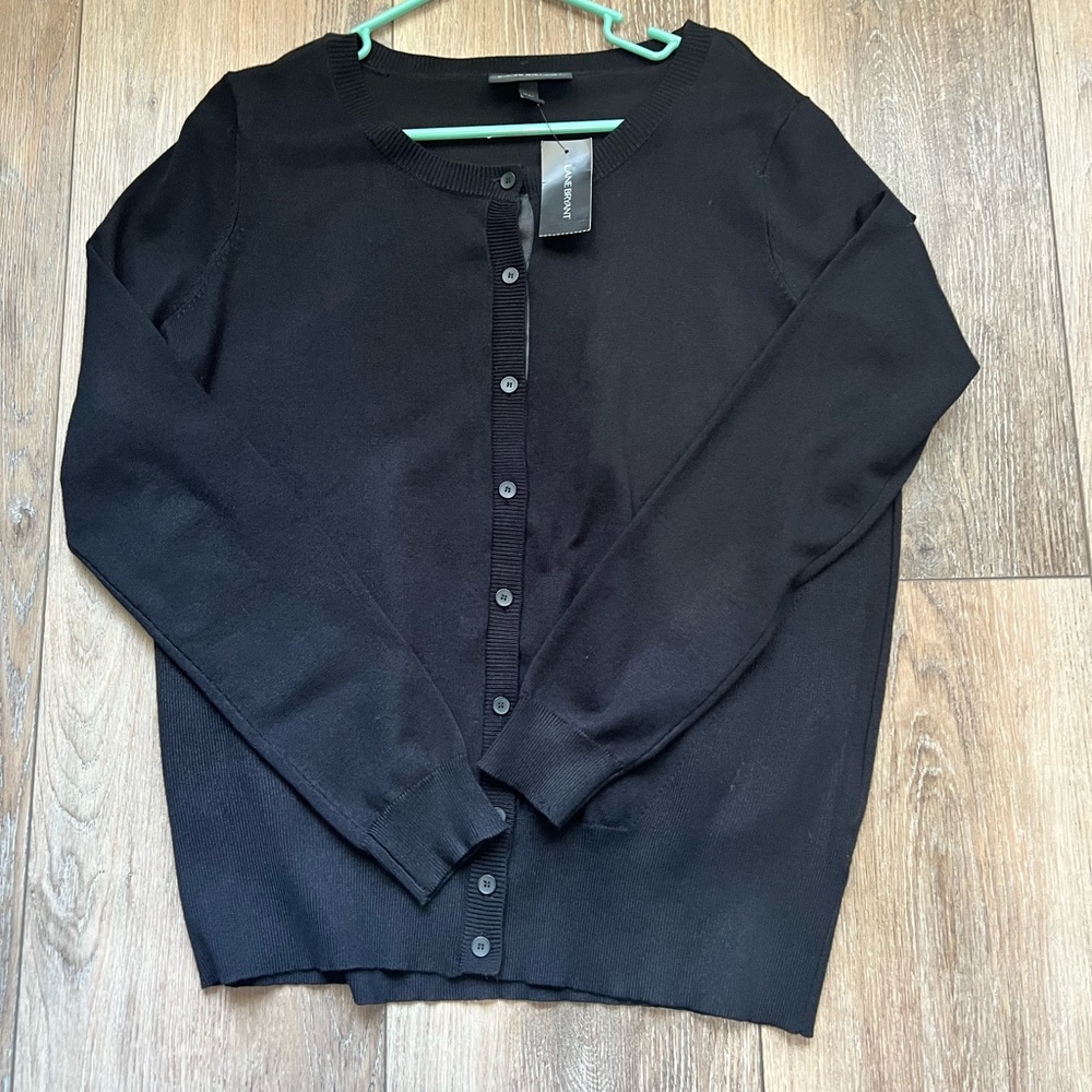 Lane Bryant black button up cardigan